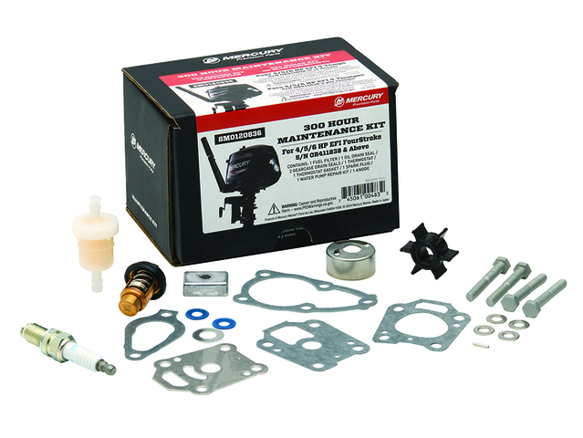 Complete waterpomp service kit met impeller, pakkingen, bouten en onderdelen voor buitenboordmotor onderhoud